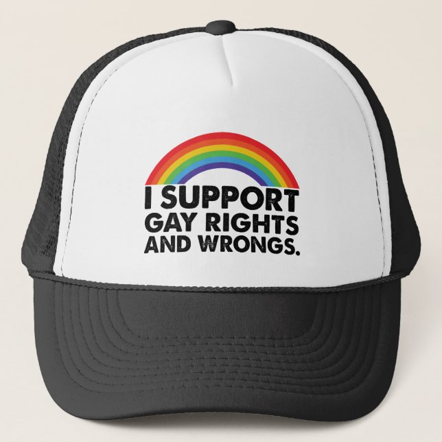 Ich unterstütze homosexuelle Rechte und Homosexuel Truckerkappe (Vorderseite)