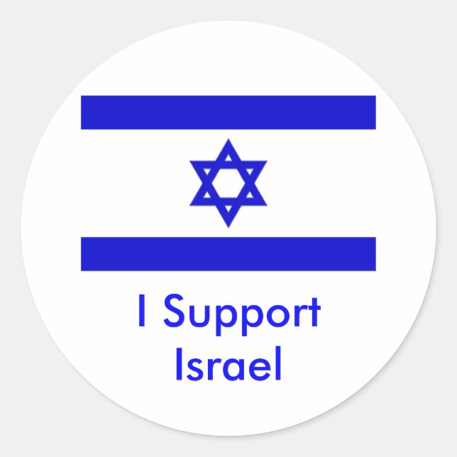 Ich unterstütze Israel Runder Aufkleber (Vorderseite)