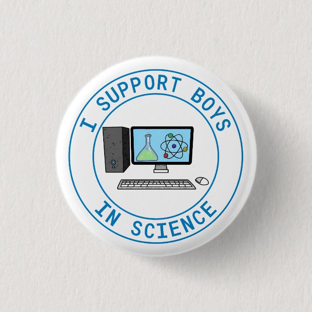 Ich unterstütze Jungen in der Wissenschaft Button (Vorderseite)