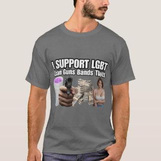 Ich unterstütze LGBT Lean Guns Bandshots Lustiges T-Shirt