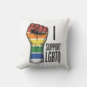 Ich unterstütze LGBTQ Vintage Pride Fist Shirt Des Kissen