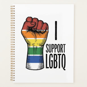 Ich unterstütze LGBTQ Vintage Pride Fist Shirt Des Planer