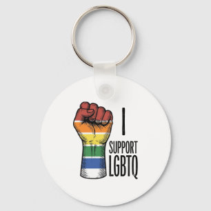 Ich unterstütze LGBTQ Vintage Pride Fist Shirt Des Schlüsselanhänger