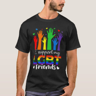 Ich unterstütze meinen LGBT Friends Gay Pride LGBT T-Shirt