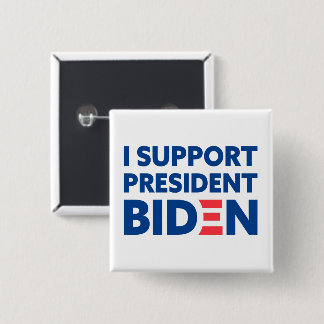 Ich unterstütze Präsident Biden Custom Color White Button