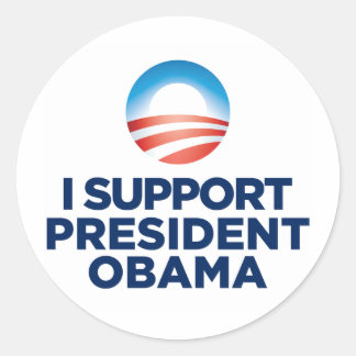 Ich unterstütze Präsident Obama Runder Aufkleber