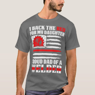 Ich unterstütze Rot Stolz Papa von Schweißer-Tocht T-Shirt