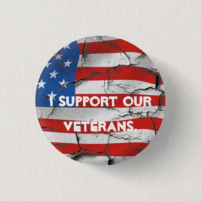 ICH UNTERSTÜTZE UNSERE VETERANER DAS AMERIKANISCHE BUTTON (Vorderseite)