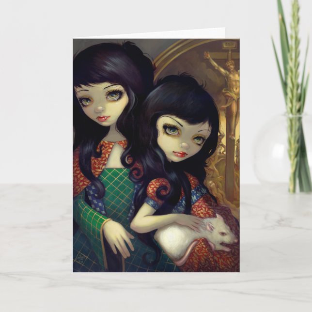 "Ich Vampiri:  La Sorelle" Gruß-Karte Karte (Vorderseite)