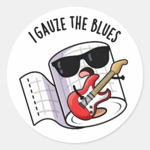 Ich Verbandszeug Die Blues Lustiger Erste-Hilfe-Wo Runder Aufkleber
