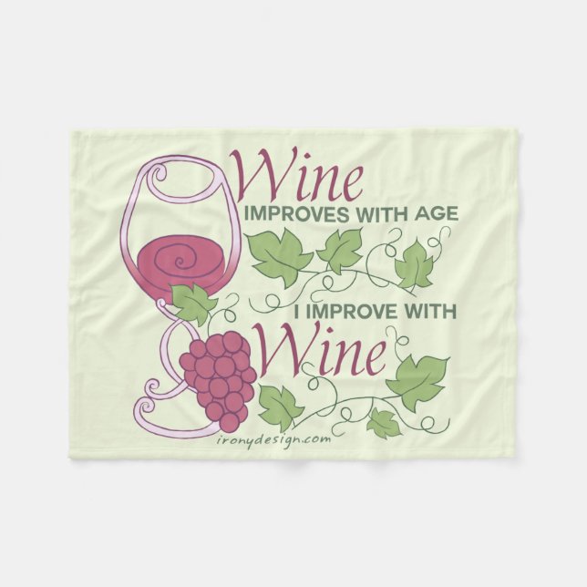 Ich verbessere mit Wein-Entwurf Fleecedecke (Vorderseite (Horizontal))