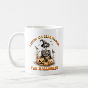 Ich verbringe das ganze Jahr Wartend Halloween-Ske Kaffeetasse