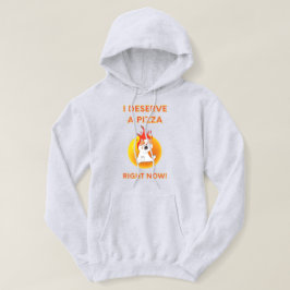 Ich verdiene gerade einen Pizzaslogan mit wütender Hoodie