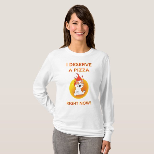 Ich verdiene gerade einen Pizzaslogan mit wütender T-Shirt (Vorne ganz)