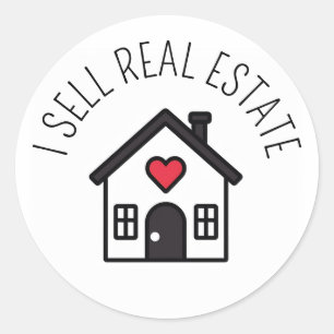 Ich verkaufe Real Anwesen Promotion House Runder Aufkleber
