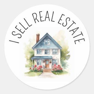 Ich verkaufe Real Anwesen Promotion House Runder Aufkleber