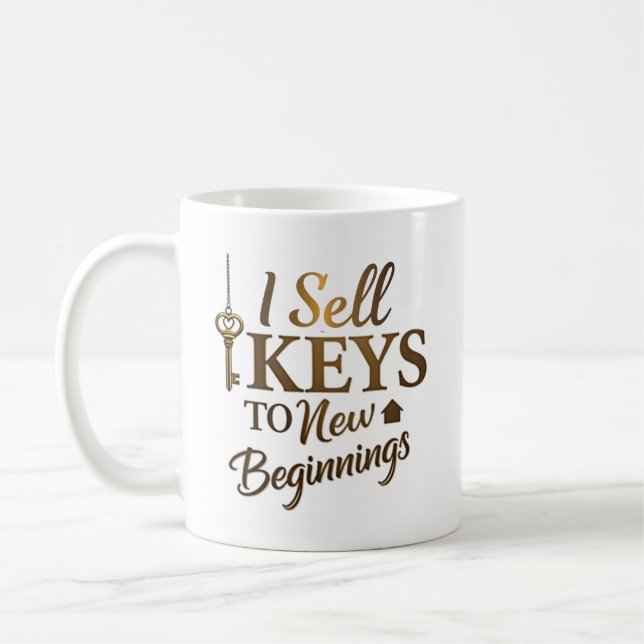 Ich verkaufe Schlüssel an New Begings Realtor Kaffeetasse (Links)