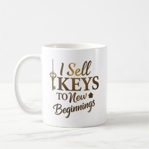 Ich verkaufe Schlüssel zu einem Immobilienmakler f Kaffeetasse