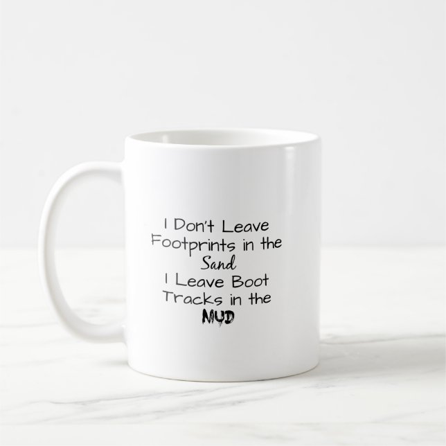 "Ich Verlass keine Fußabdrücke in der Sand-Tasse" Kaffeetasse (Links)