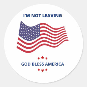 Ich verlasse Gott segne Amerika Mens Tshirt USA Runder Aufkleber
