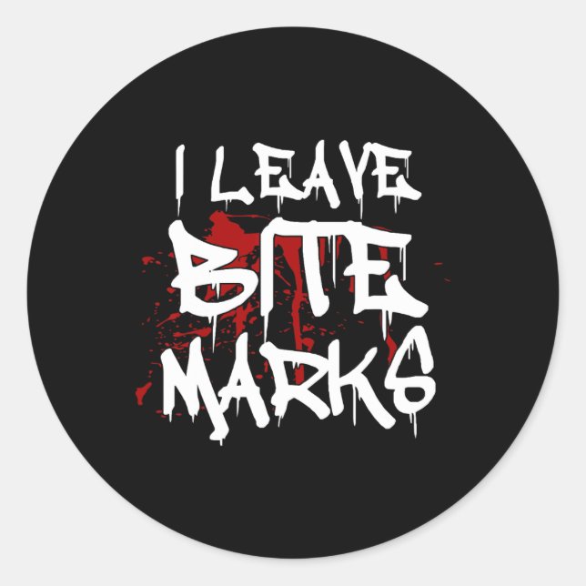 Ich Verließ Bite Marks Fun Halloween Vampire Blood Runder Aufkleber (Vorderseite)