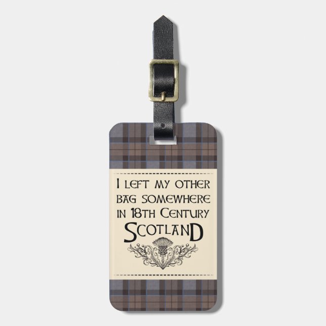 Ich verließ meine Tasche in Schottland Gepäckanhänger (Vorderseite vertikal)