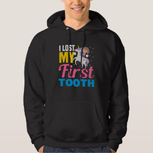 Ich verlor meinen ersten Zahn Einhorn Zahnfee Mädc Hoodie