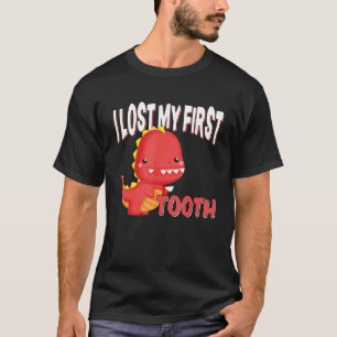 Ich verlor meinen ersten Zahn Süßer Dinosaurier Za T-Shirt