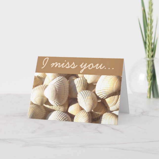 Ich vermisse deine Muscheln Summer Tropical Exotic Karte (Vorderseite)
