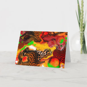 Ich vermisse dich   Farbige Abstrakte Fluid Art Karte