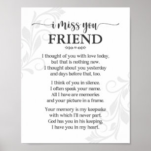 Ich vermisse dich Freund Poster