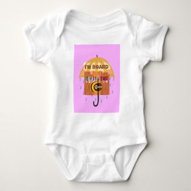 Ich vermisse dich im Regen, bei dem mir langweilig Baby Strampler (Vorderseite)