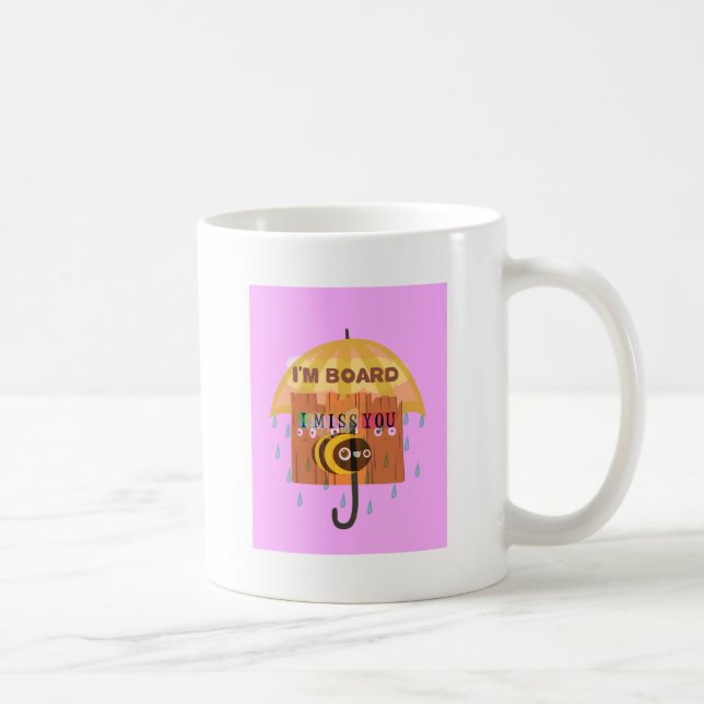 Ich vermisse dich im Regen, bei dem mir langweilig Kaffeetasse (Rechts)
