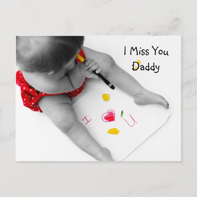 Ich vermisse dich Papa, ich Liebe dich Vater mit r Postkarte (Vorderseite)