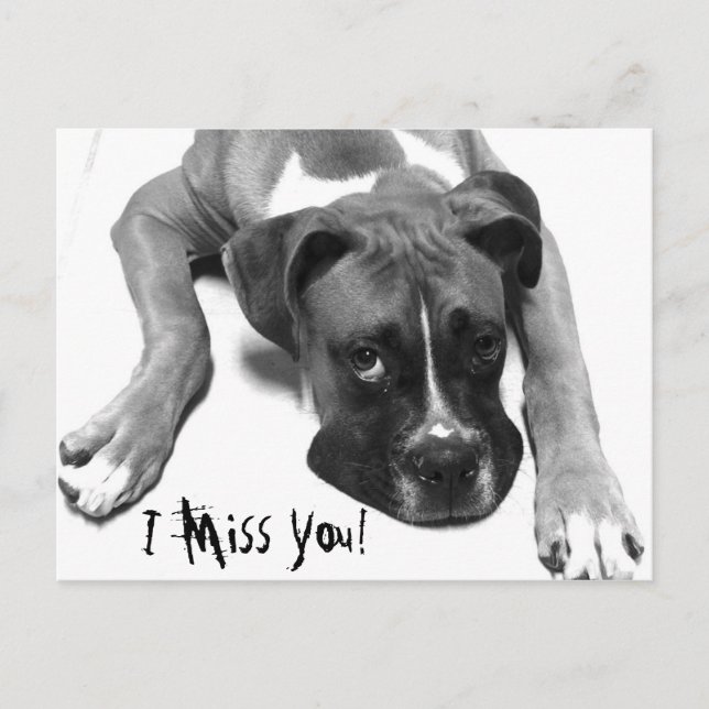 Ich vermisse dich! postkarte (Vorderseite)