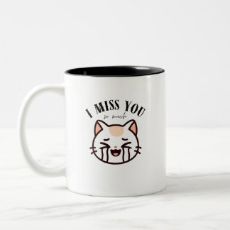 Ich vermisse dich so sehr Katze - Süße weinende Ka Zweifarbige Tasse