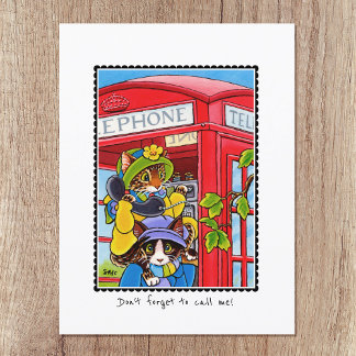 Ich vermisse Ihr Telefon Funny Cat Custom Postkarte