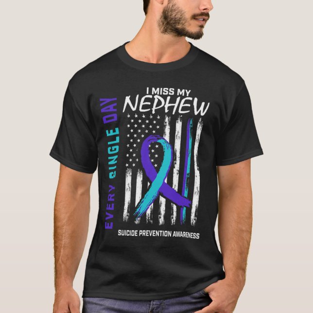 Ich vermisse mein Nephew Suizidbewusstsein Awarene T-Shirt (Vorderseite)