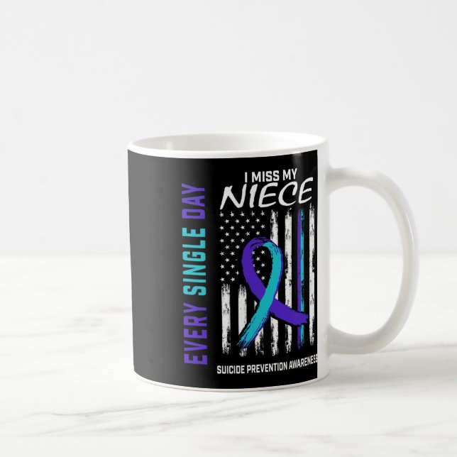 Ich vermisse mein Niece Suicide Awareness Preventi Kaffeetasse (Rechts)