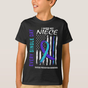 Ich vermisse mein Niece Suicide Awareness Preventi T-Shirt