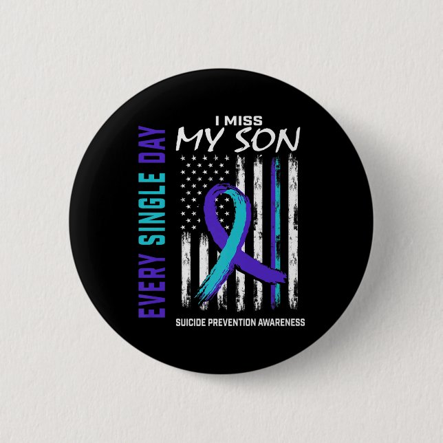 Ich vermisse mein Sohn, das Bewusstsein für Selbst Button (Vorderseite)