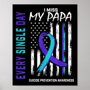 Ich vermisse meine Papa Suicide Awareness Preventi Poster