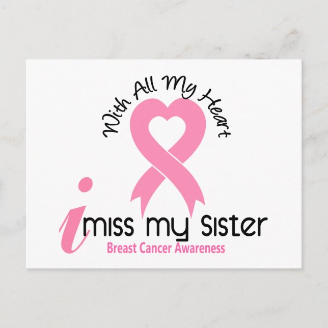 Ich vermisse meine Schwester Brustkrebs Postkarte (Vorderseite)