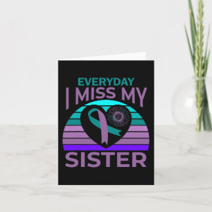 Ich vermisse meine Schwester Heart Ribbon Suicide  Karte