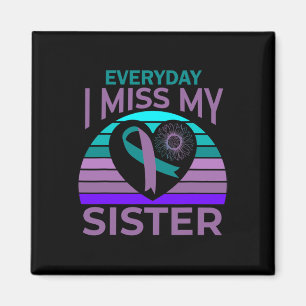 Ich vermisse meine Schwester Heart Ribbon Suicide Magnet