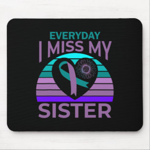 Ich vermisse meine Schwester Heart Ribbon Suicide Mousepad