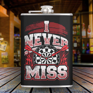 Ich vermisse nie Dart Player Flask 8 oz. Flachmann