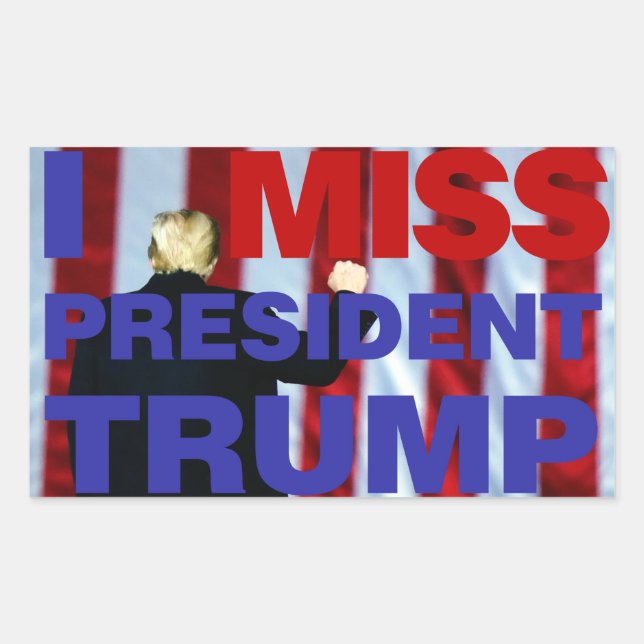 Ich vermisse Präsident Trump Rechteckiger Aufkleber (Vorderseite)
