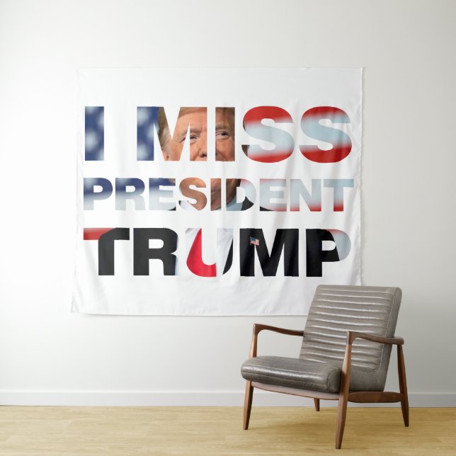 Ich vermisse Präsident Trump Wandteppich (Beispiel (Horizontal))