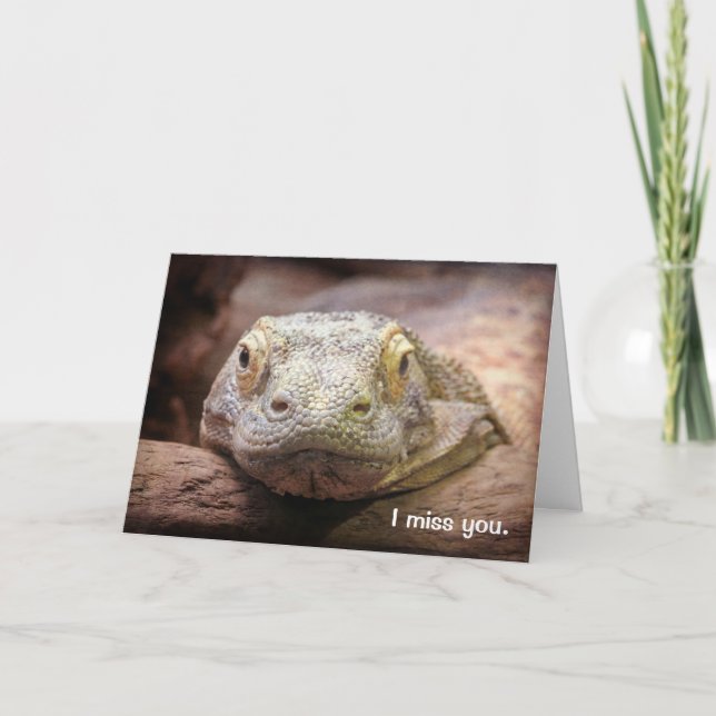 Ich vermisse Sie Komodo Dragon Reptile Vermisst Karte (Vorderseite)